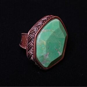 Barse Green Stone Statement Ring